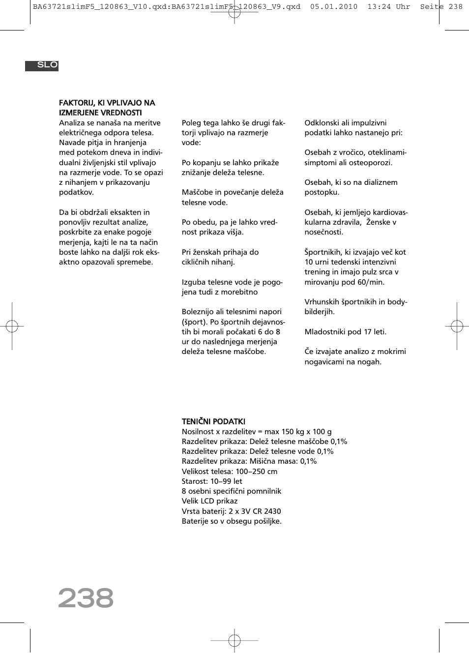 SOEHNLE Body Balance Slim F5 User Manual | Page 238 / 256