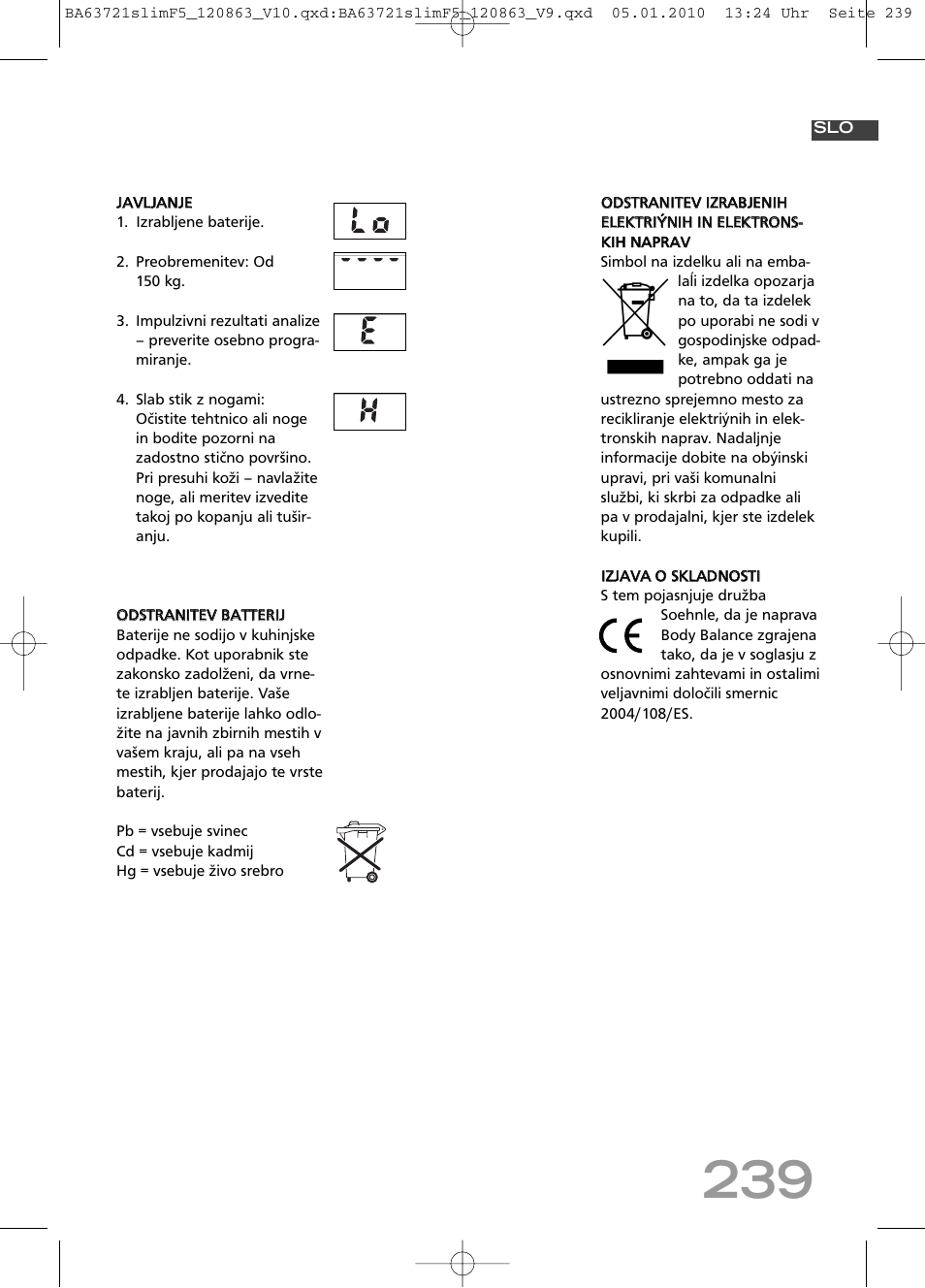 SOEHNLE Body Balance Slim F5 User Manual | Page 239 / 256