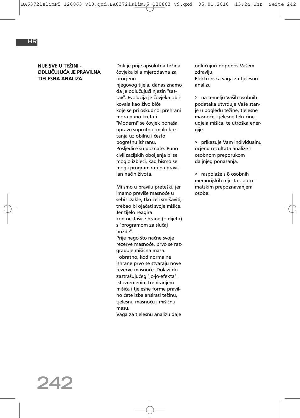SOEHNLE Body Balance Slim F5 User Manual | Page 242 / 256