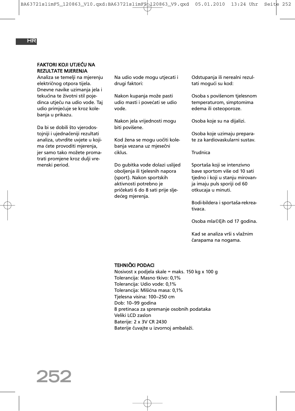 SOEHNLE Body Balance Slim F5 User Manual | Page 252 / 256