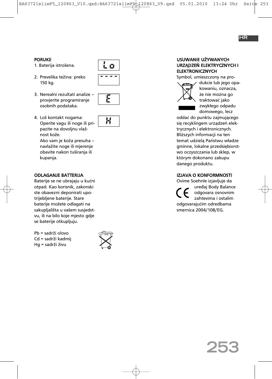 SOEHNLE Body Balance Slim F5 User Manual | Page 253 / 256
