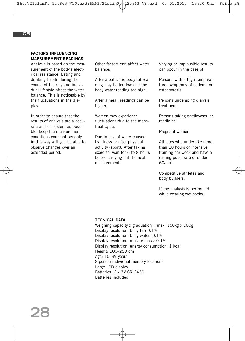 SOEHNLE Body Balance Slim F5 User Manual | Page 28 / 256