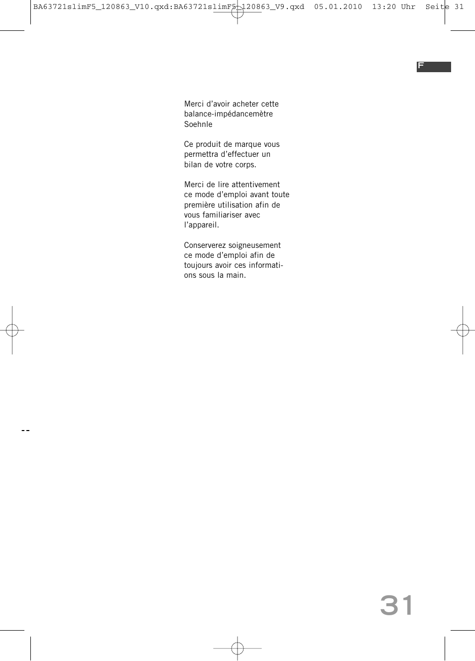 SOEHNLE Body Balance Slim F5 User Manual | Page 31 / 256