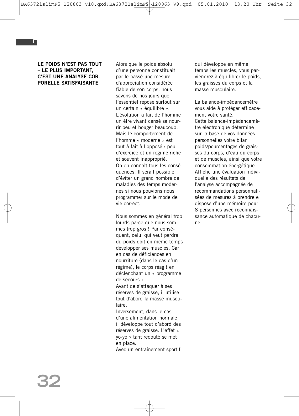 SOEHNLE Body Balance Slim F5 User Manual | Page 32 / 256