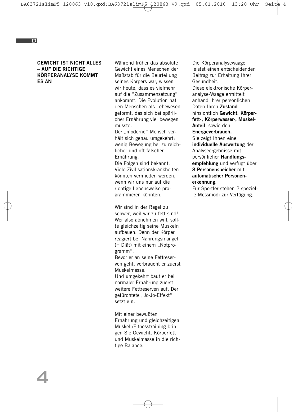 SOEHNLE Body Balance Slim F5 User Manual | Page 4 / 256