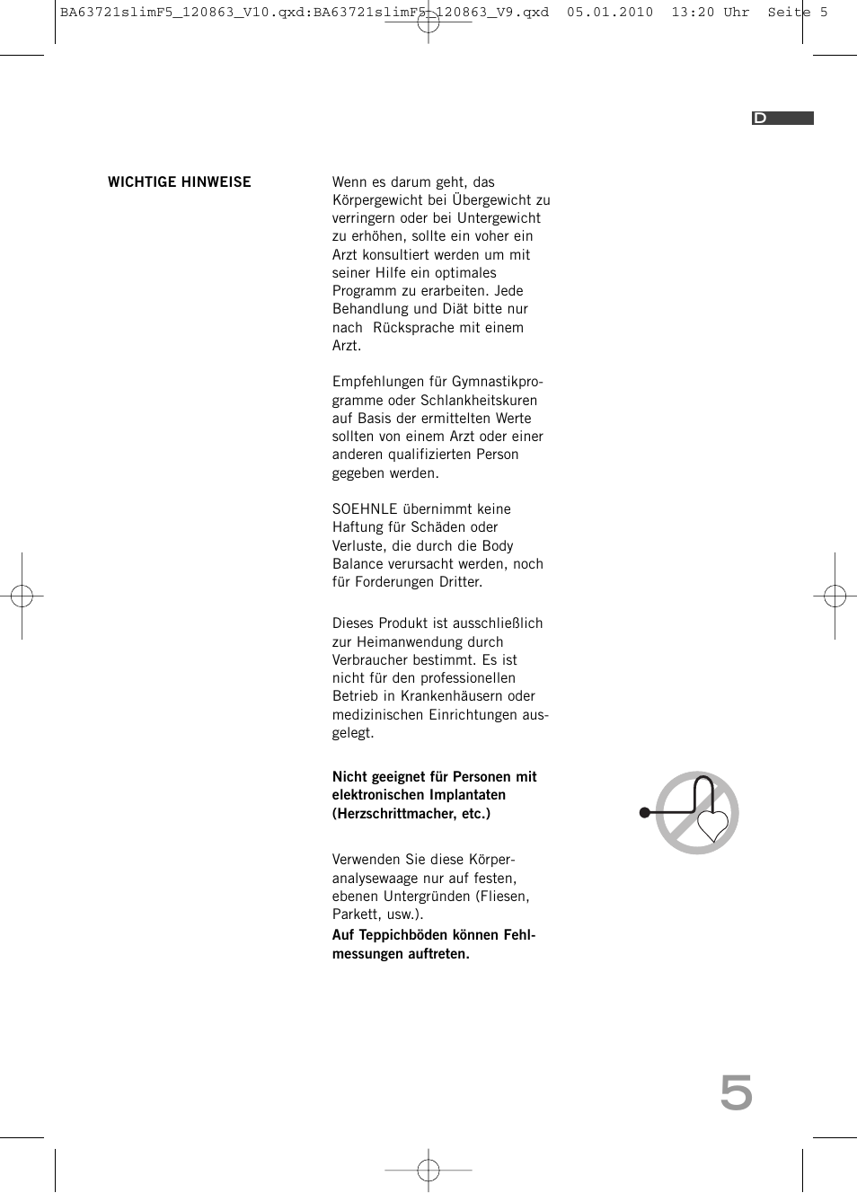 SOEHNLE Body Balance Slim F5 User Manual | Page 5 / 256