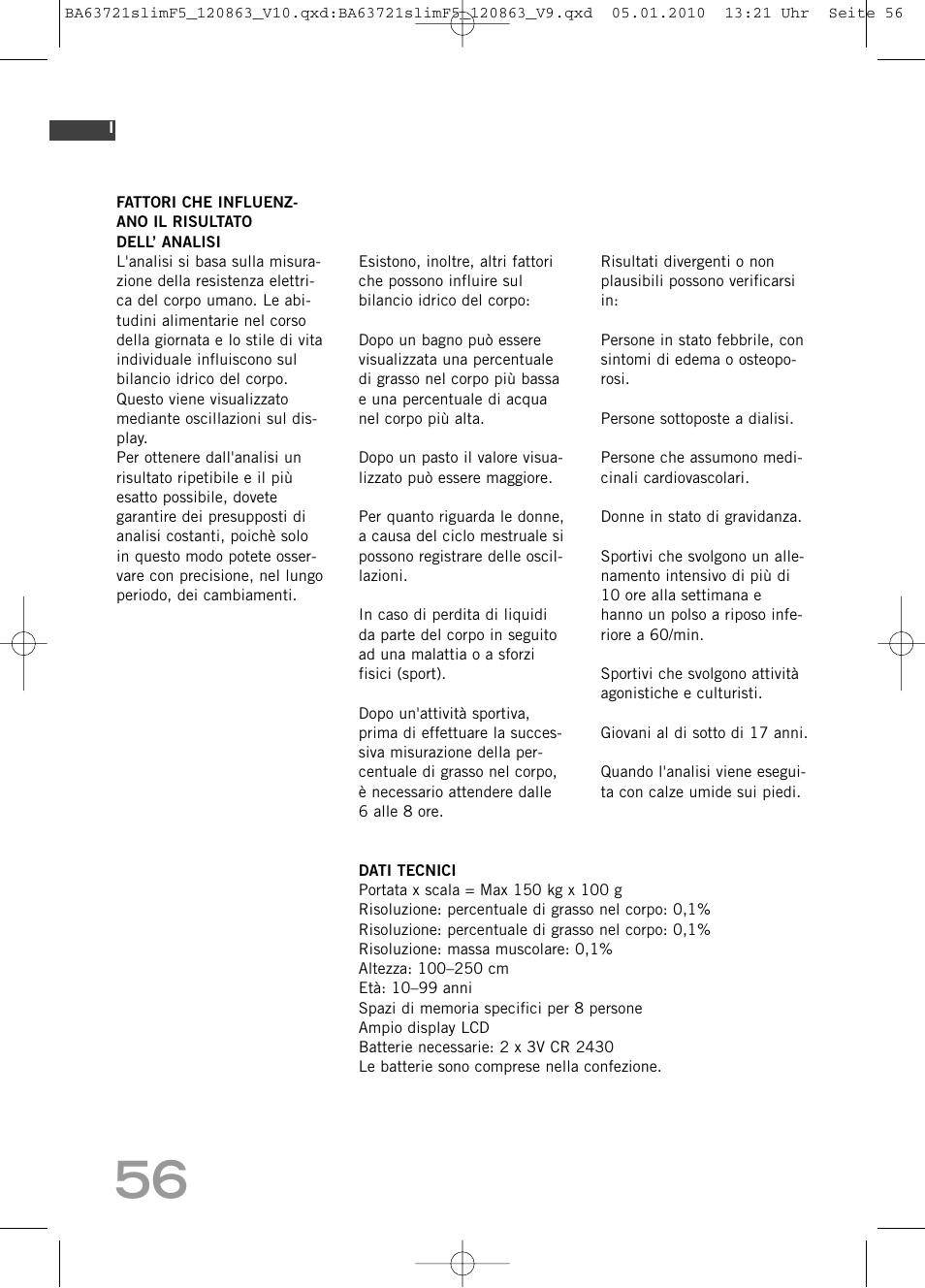 SOEHNLE Body Balance Slim F5 User Manual | Page 56 / 256