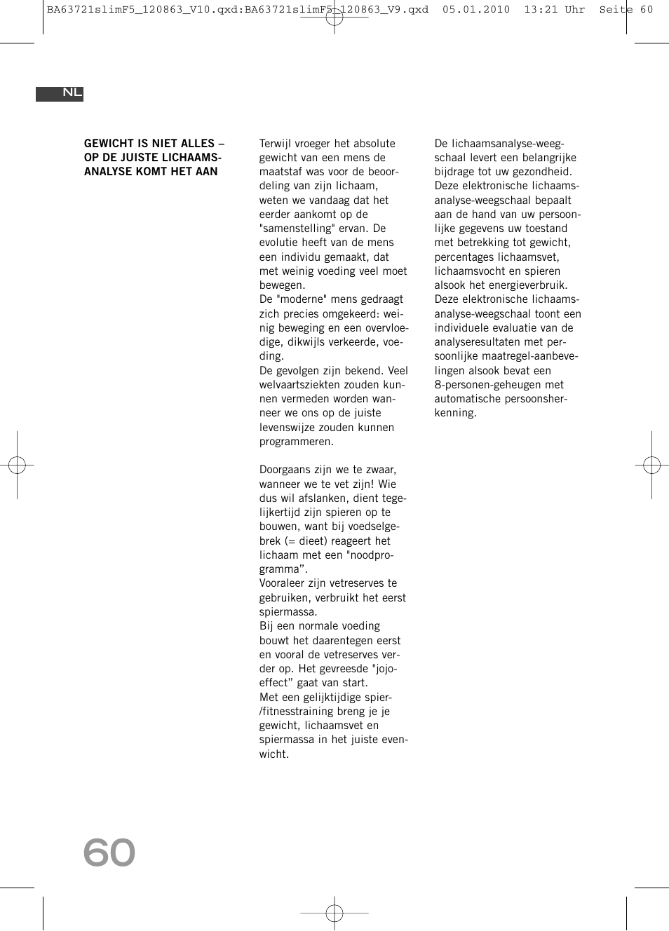 SOEHNLE Body Balance Slim F5 User Manual | Page 60 / 256
