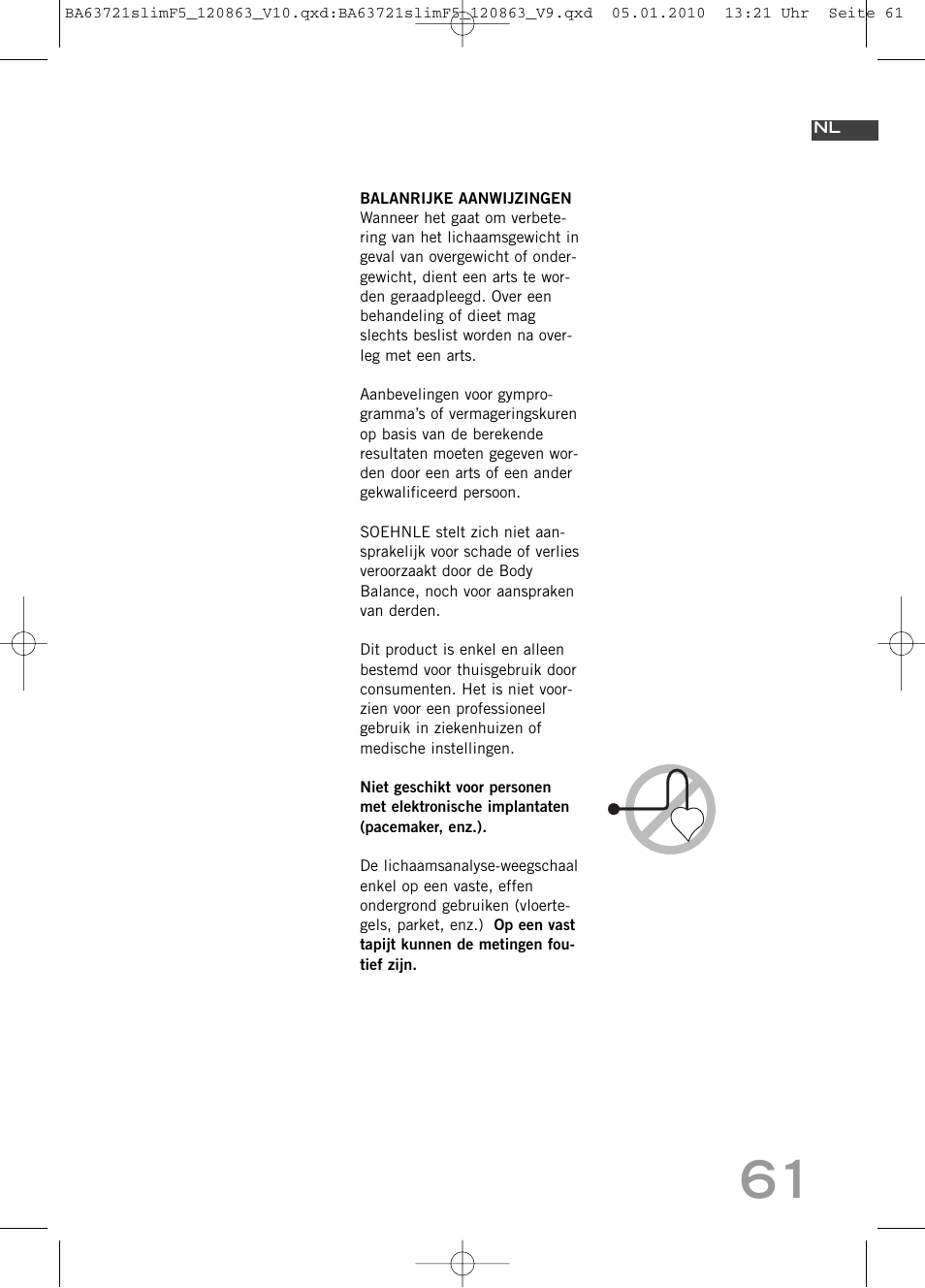 SOEHNLE Body Balance Slim F5 User Manual | Page 61 / 256