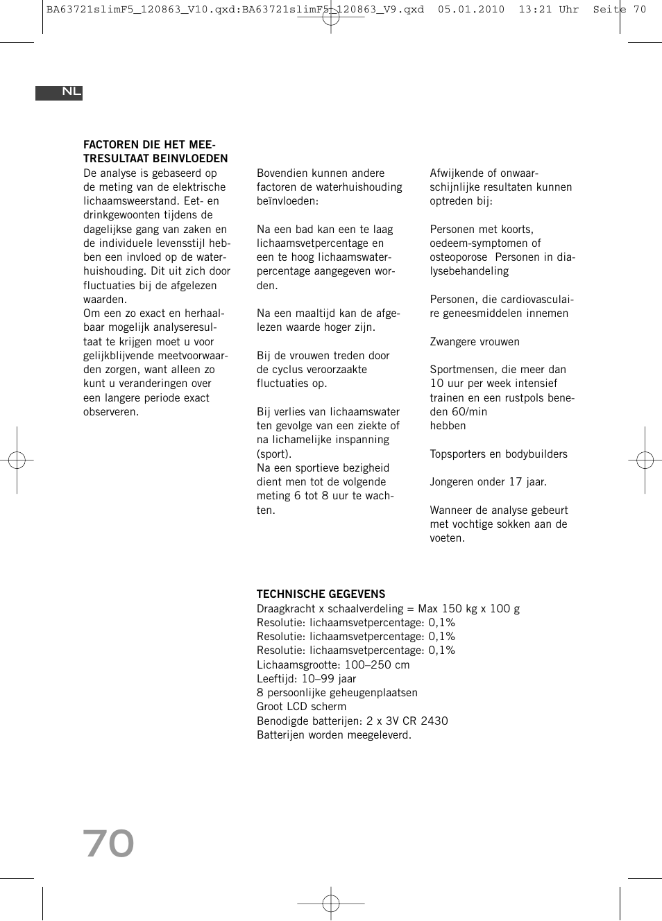 SOEHNLE Body Balance Slim F5 User Manual | Page 70 / 256