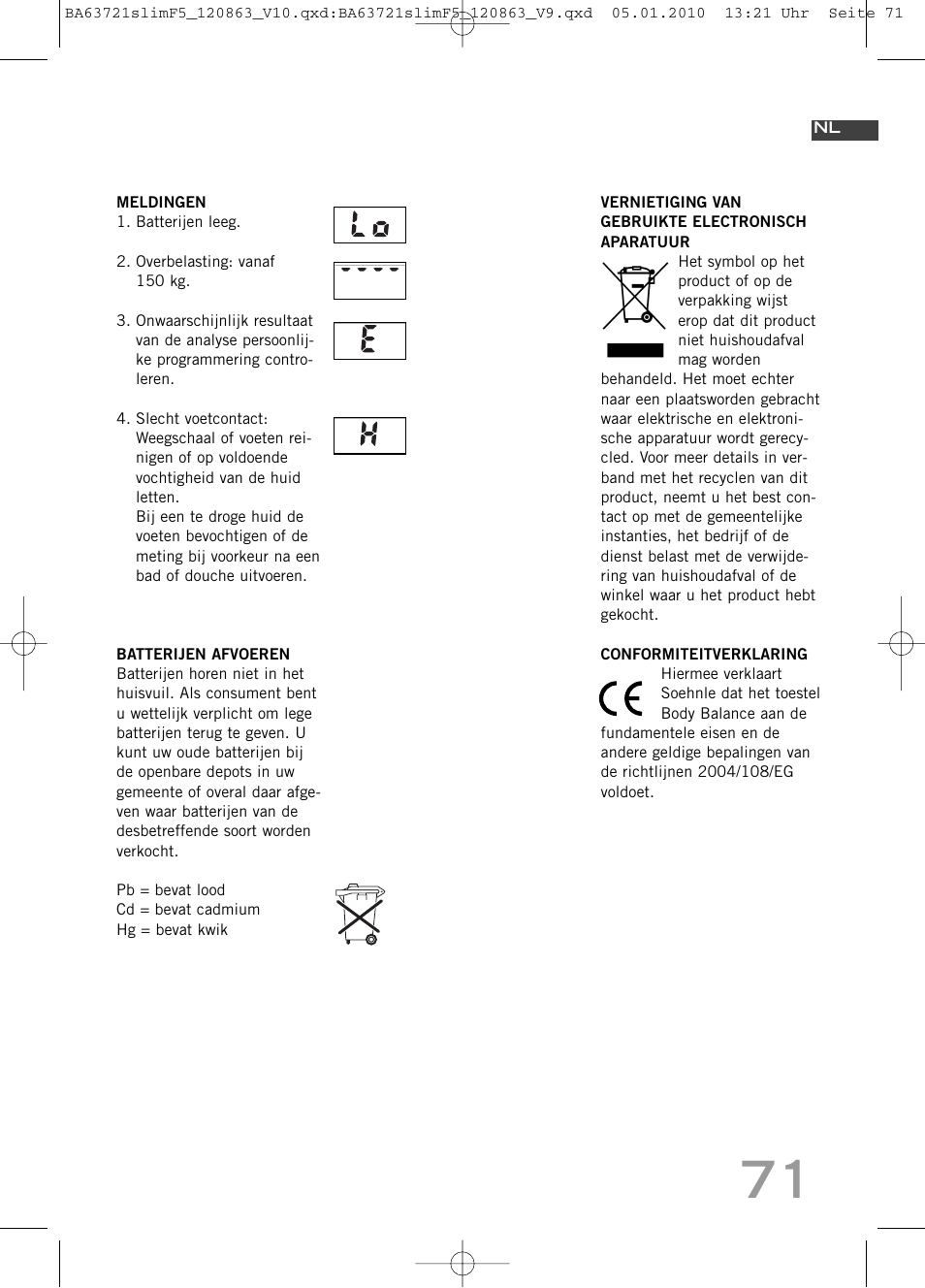 SOEHNLE Body Balance Slim F5 User Manual | Page 71 / 256