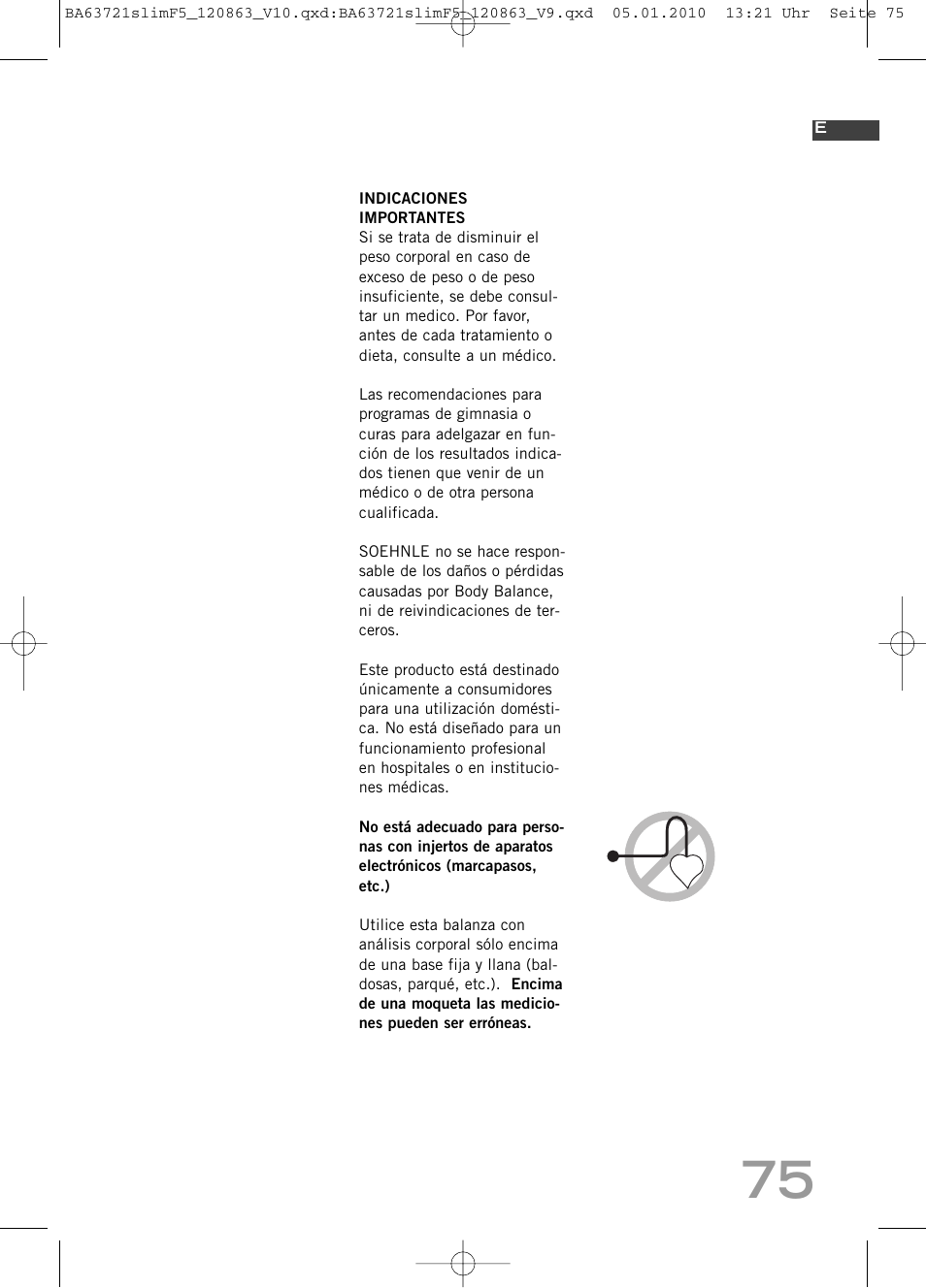 SOEHNLE Body Balance Slim F5 User Manual | Page 75 / 256