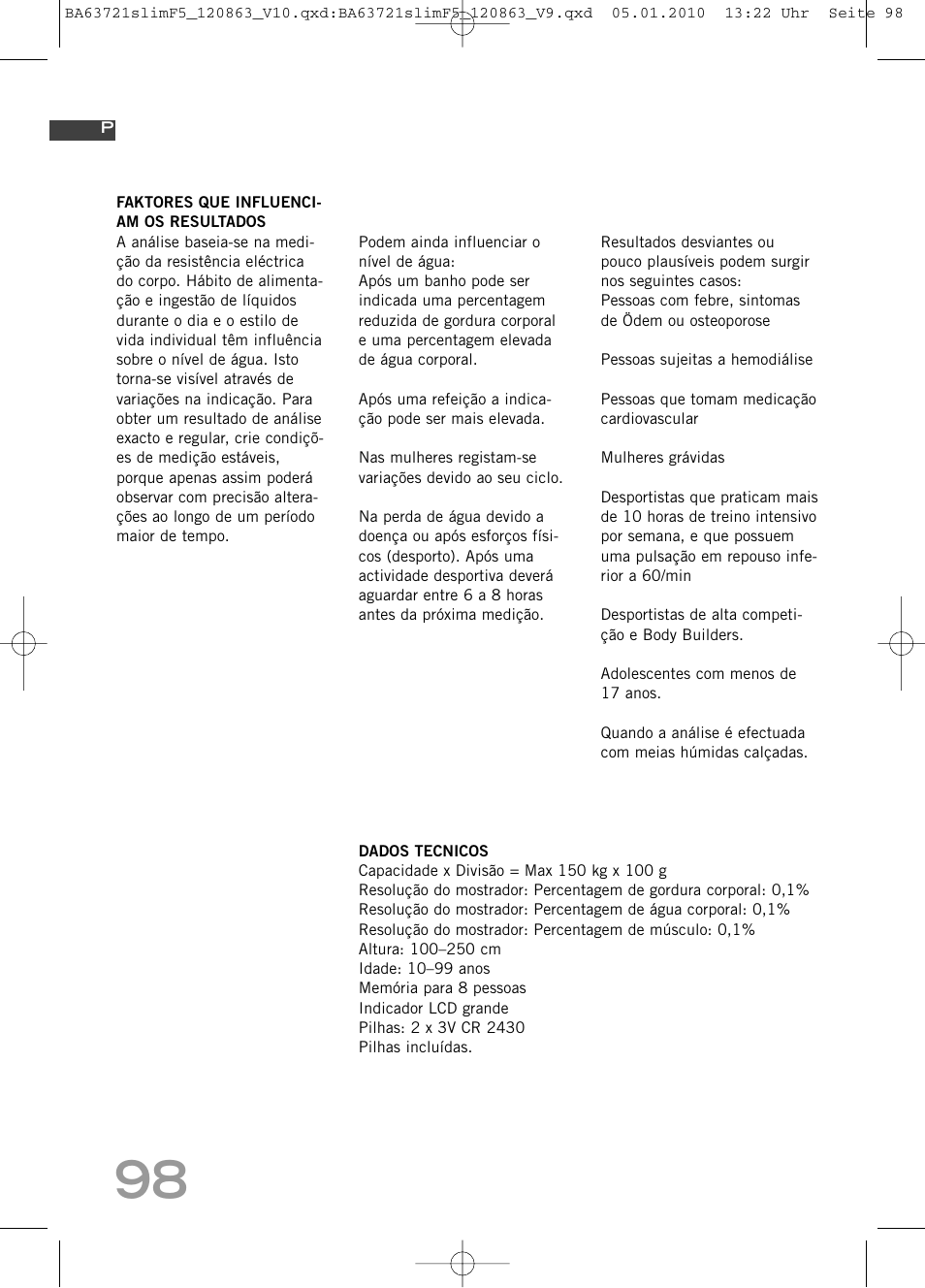 SOEHNLE Body Balance Slim F5 User Manual | Page 98 / 256
