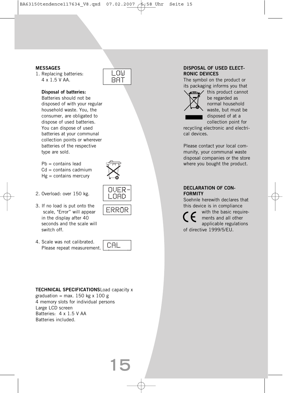 SOEHNLE Tendence User Manual | Page 15 / 132