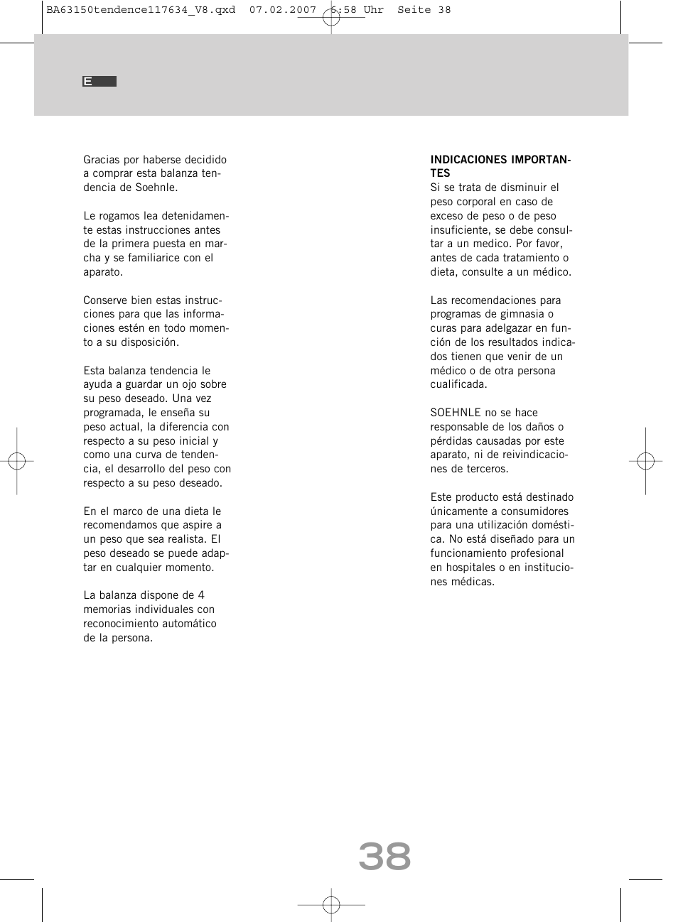 SOEHNLE Tendence User Manual | Page 38 / 132