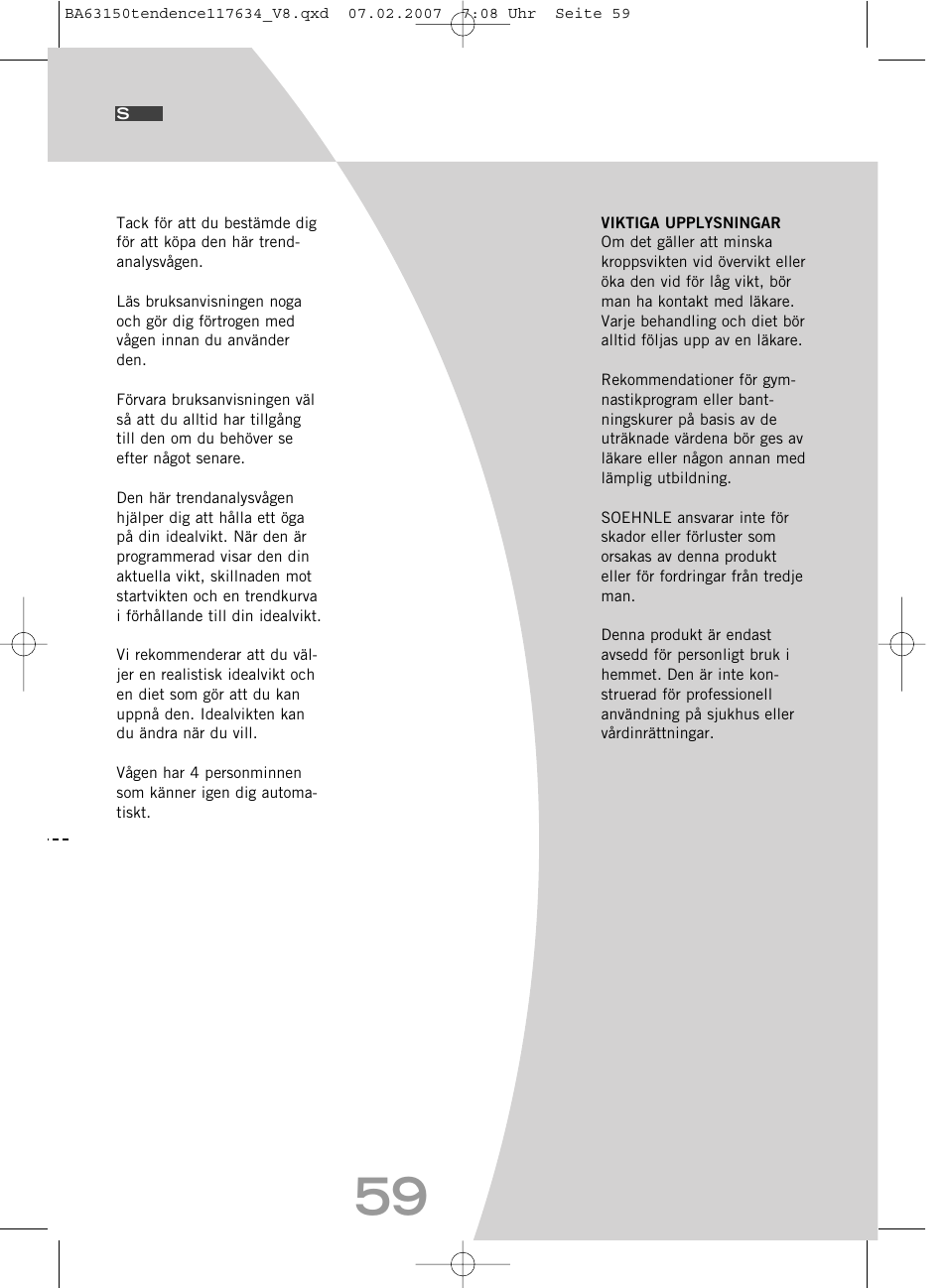 SOEHNLE Tendence User Manual | Page 59 / 132