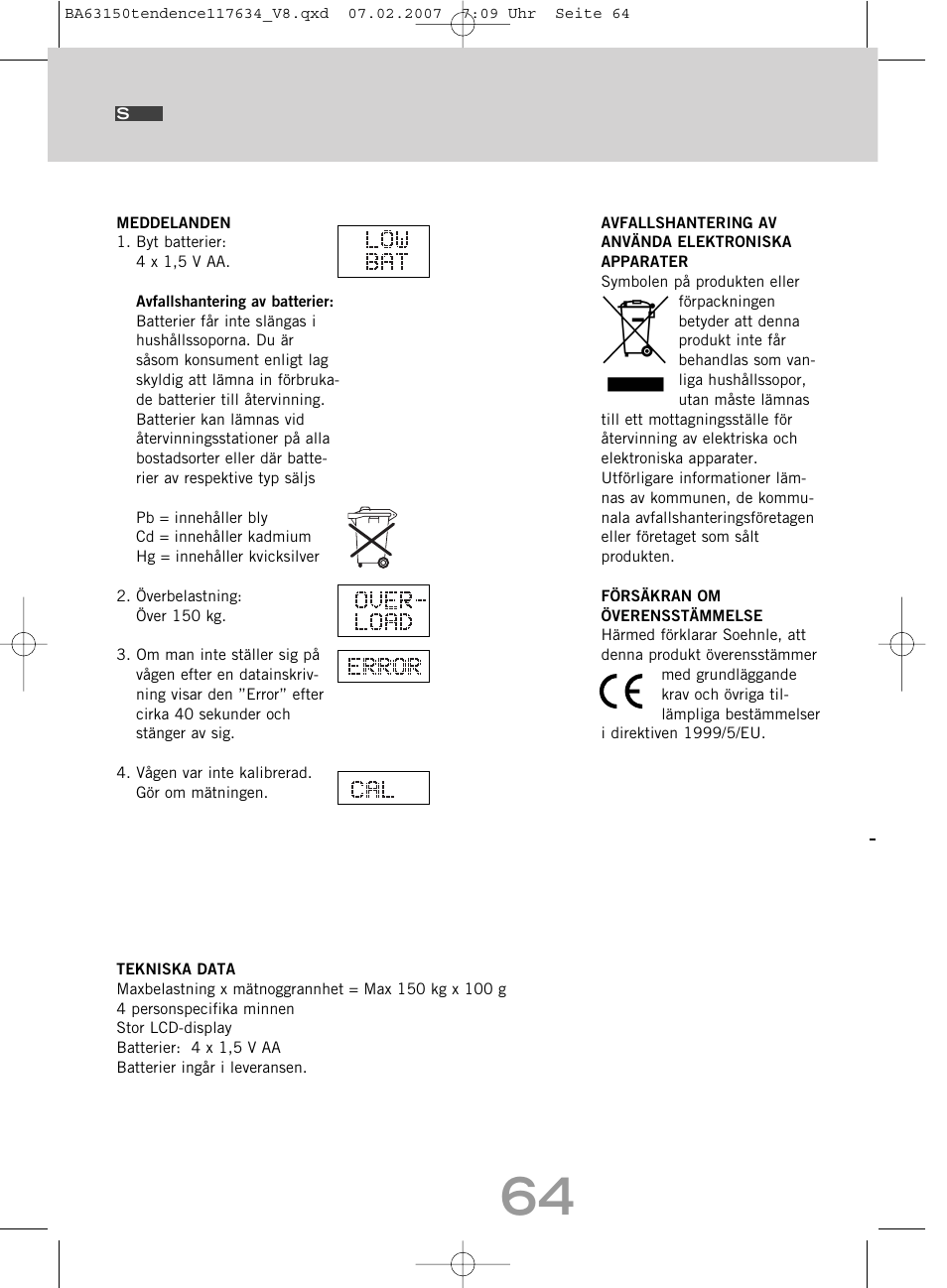 SOEHNLE Tendence User Manual | Page 64 / 132