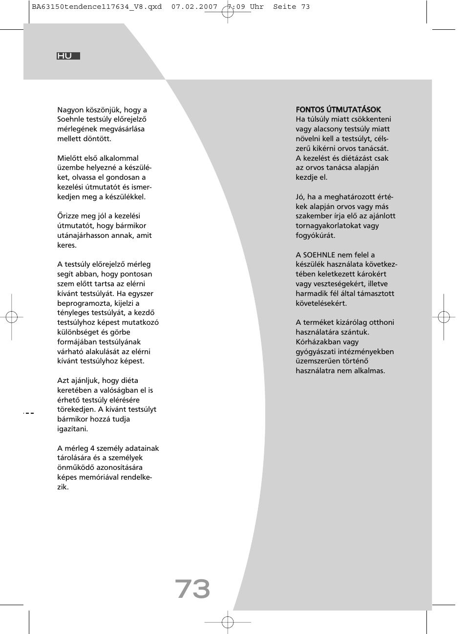 SOEHNLE Tendence User Manual | Page 73 / 132