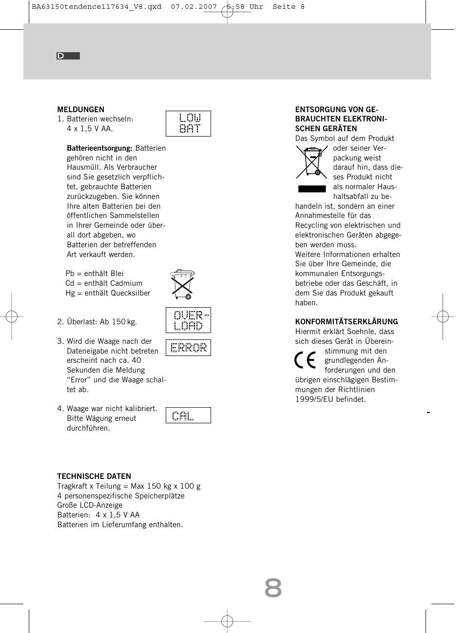 SOEHNLE Tendence User Manual | Page 8 / 132