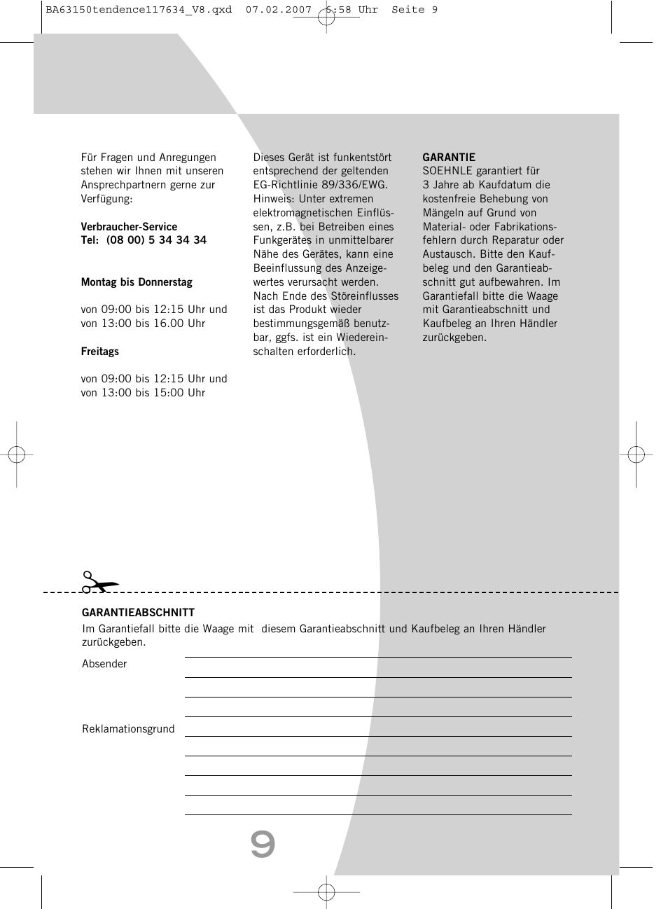 SOEHNLE Tendence User Manual | Page 9 / 132