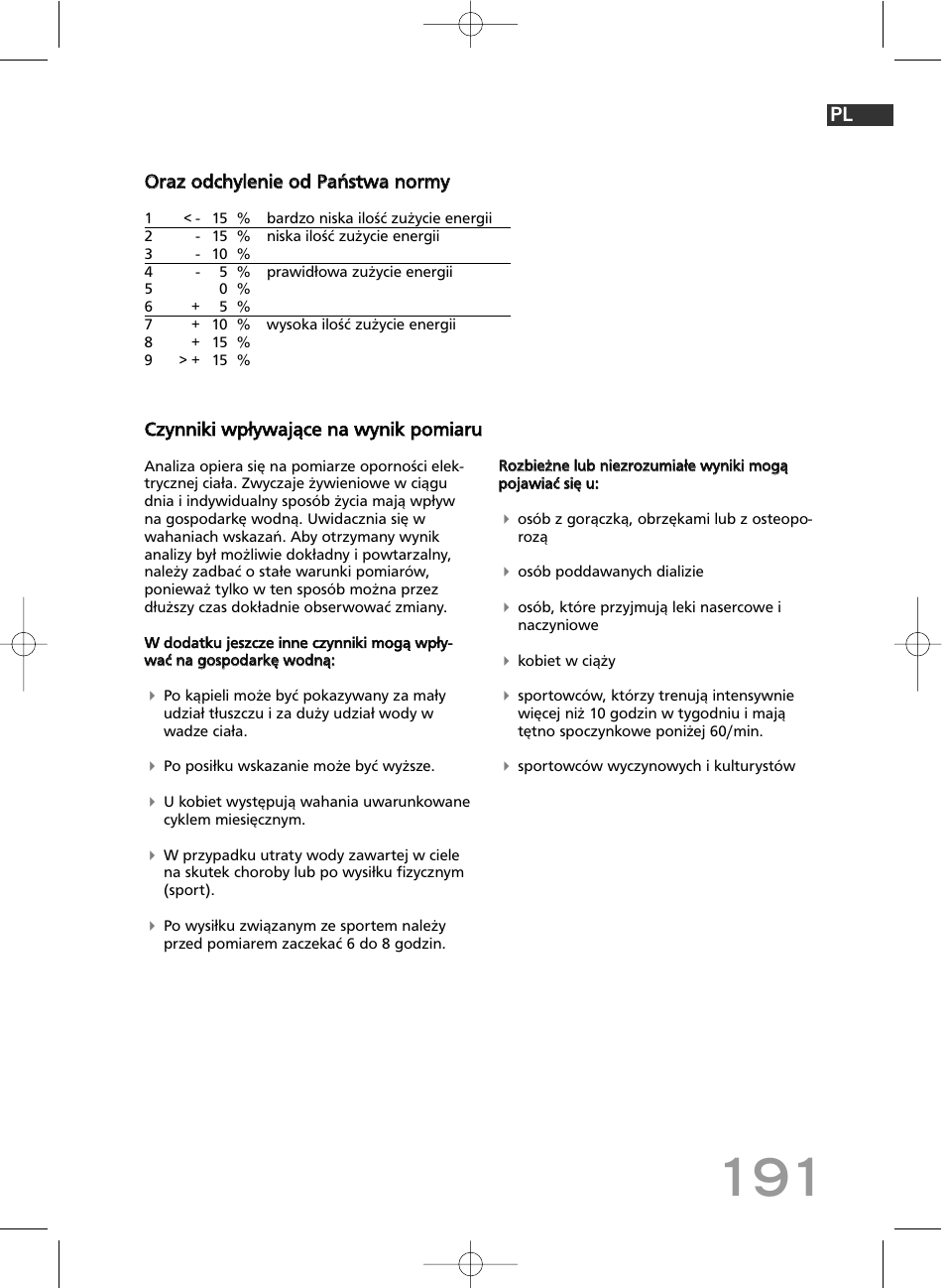 SOEHNLE Body Balance Comfort F5 User Manual | Page 191 / 292