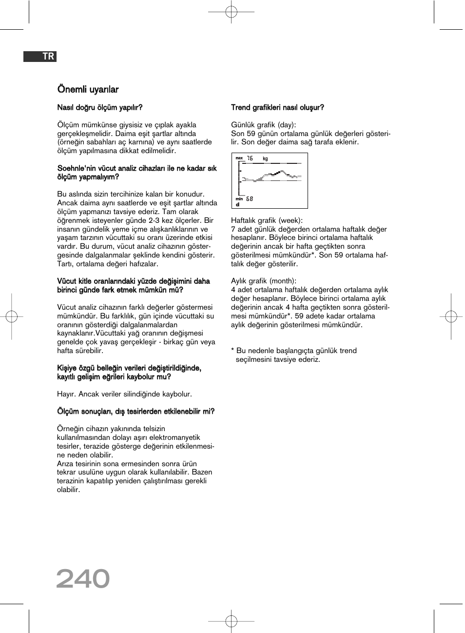 Öön ne em mllii u uyya arrıılla arr | SOEHNLE Body Balance Comfort F5 User Manual | Page 240 / 292