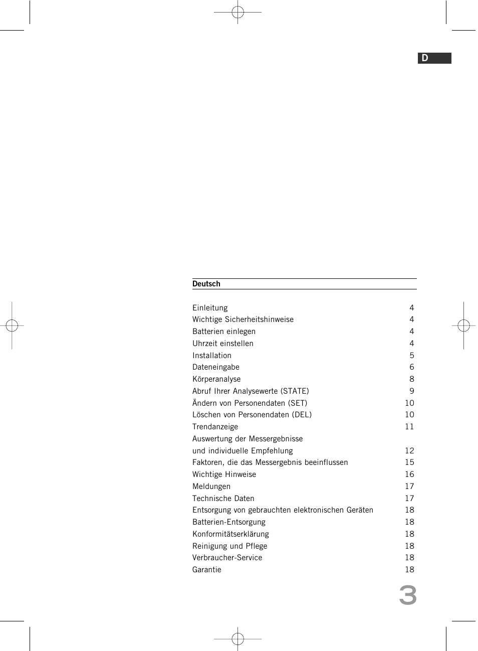 SOEHNLE Body Balance Comfort F5 User Manual | Page 3 / 292