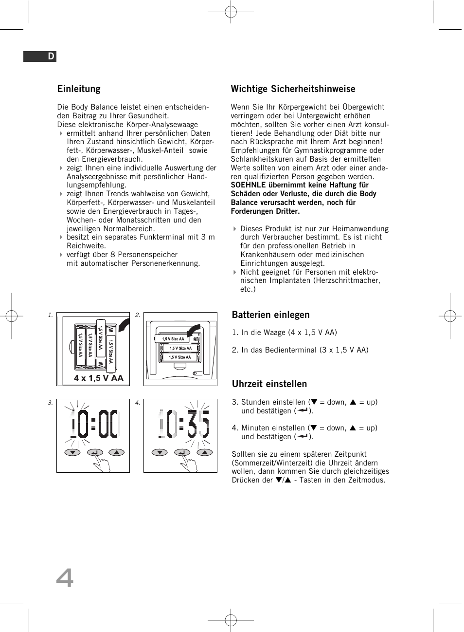 SOEHNLE Body Balance Comfort F5 User Manual | Page 4 / 292