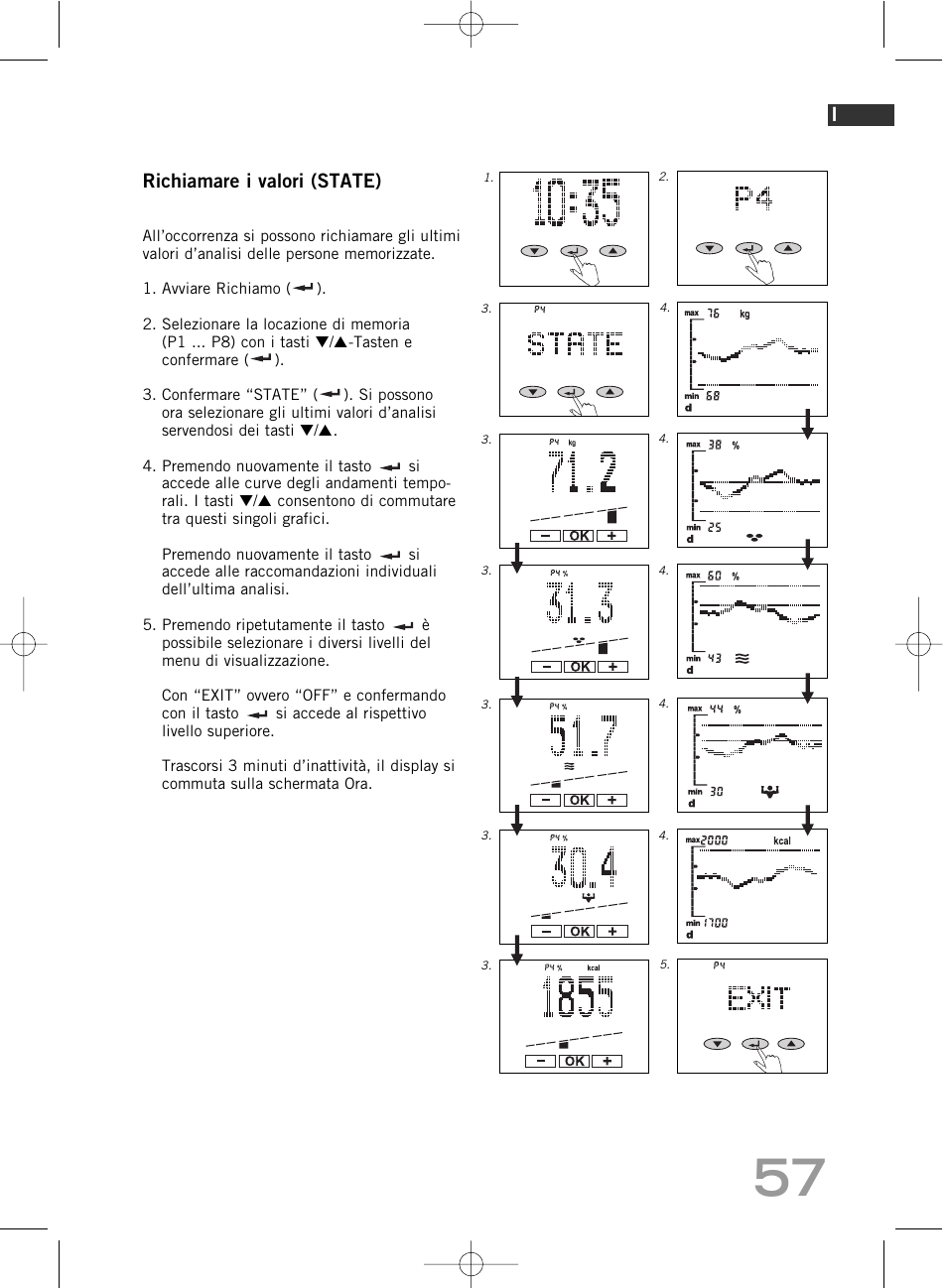 Richiamare i valori (state) | SOEHNLE Body Balance Comfort F5 User Manual | Page 57 / 292