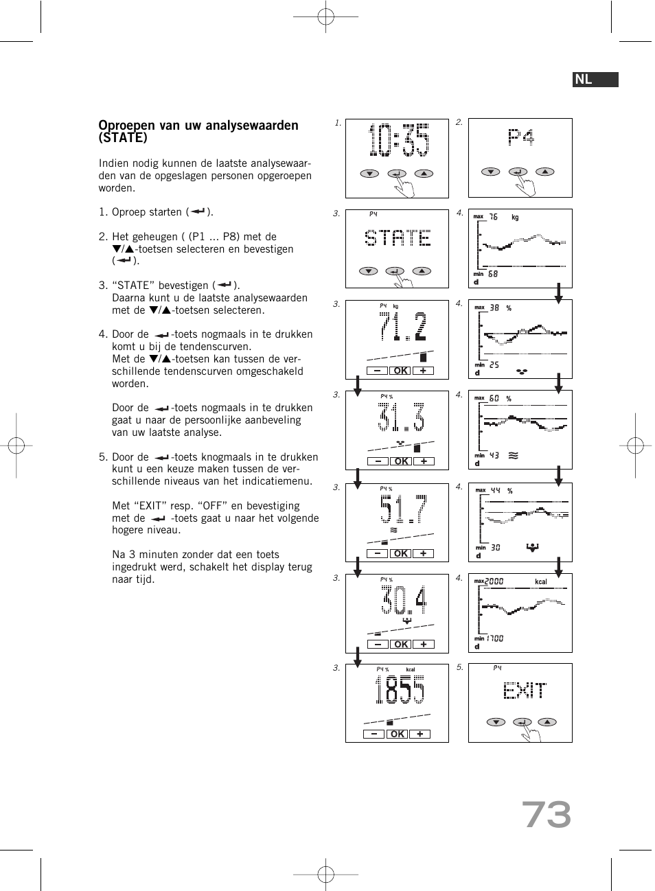 Oproepen van uw analysewaarden (state) | SOEHNLE Body Balance Comfort F5 User Manual | Page 73 / 292