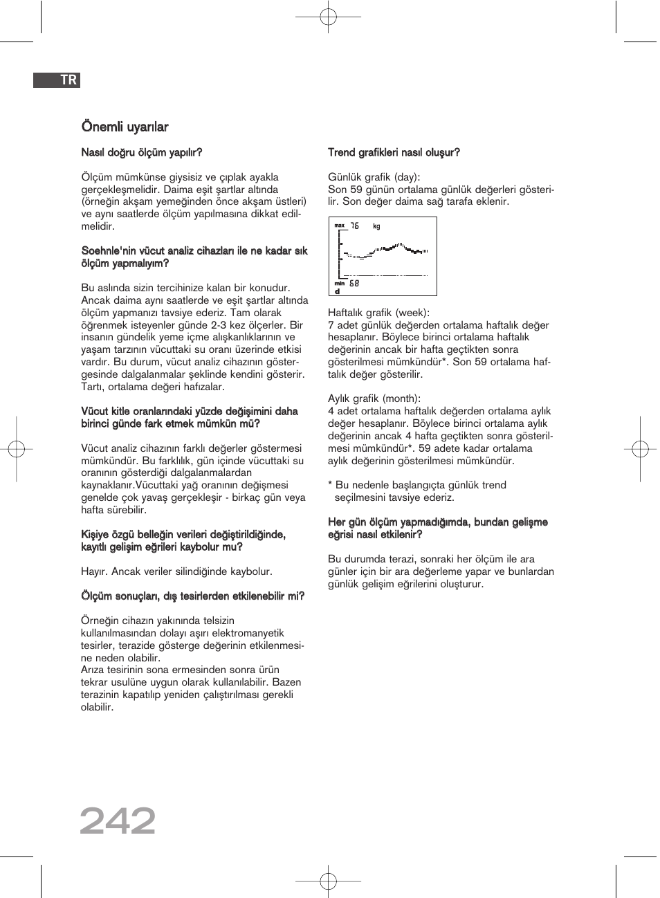 Öön ne em mllii u uyya arrıılla arr | SOEHNLE Body Balance Comfort FS5 User Manual | Page 241 / 292