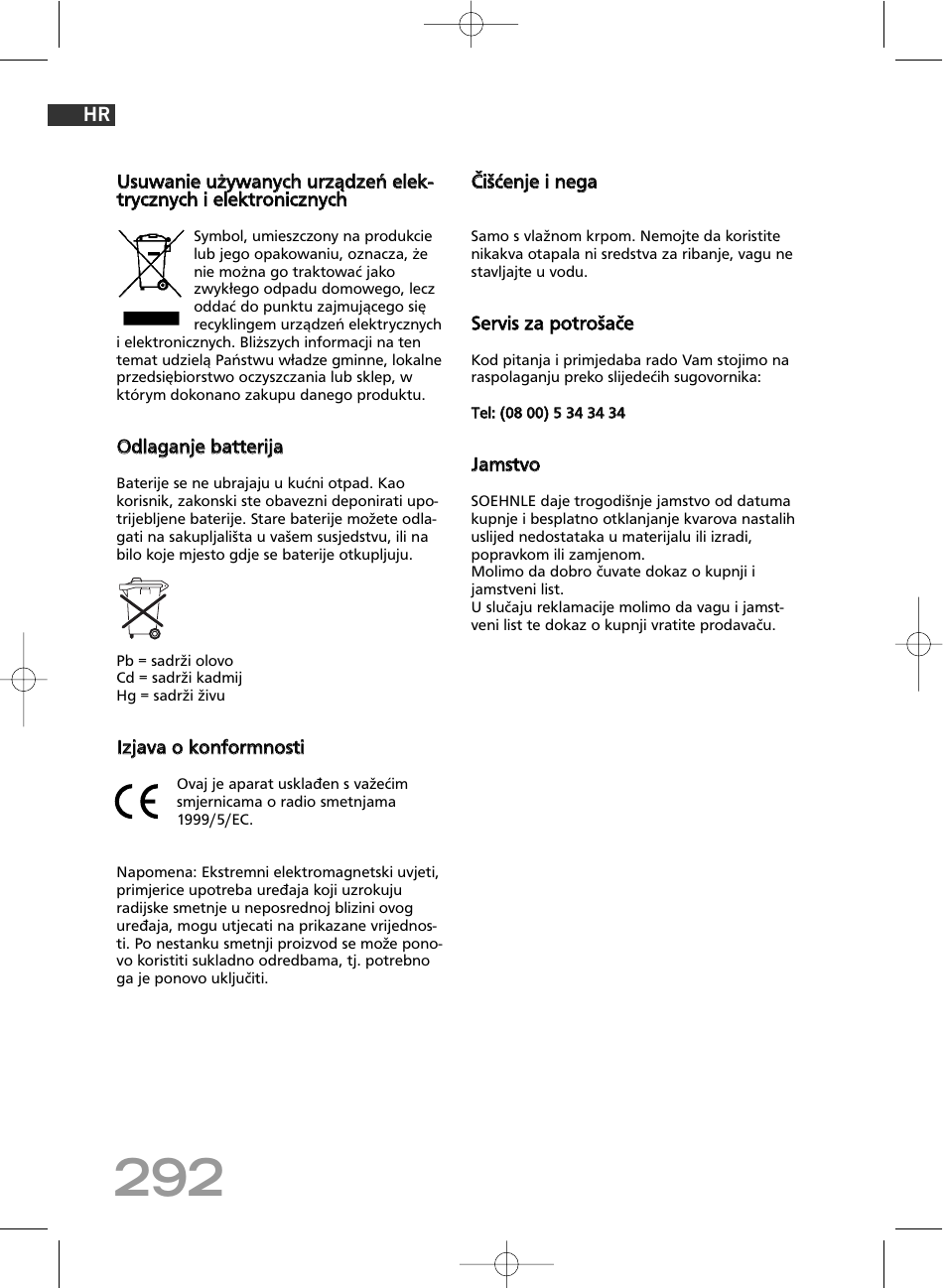 SOEHNLE Body Balance Comfort FS5 User Manual | Page 291 / 292