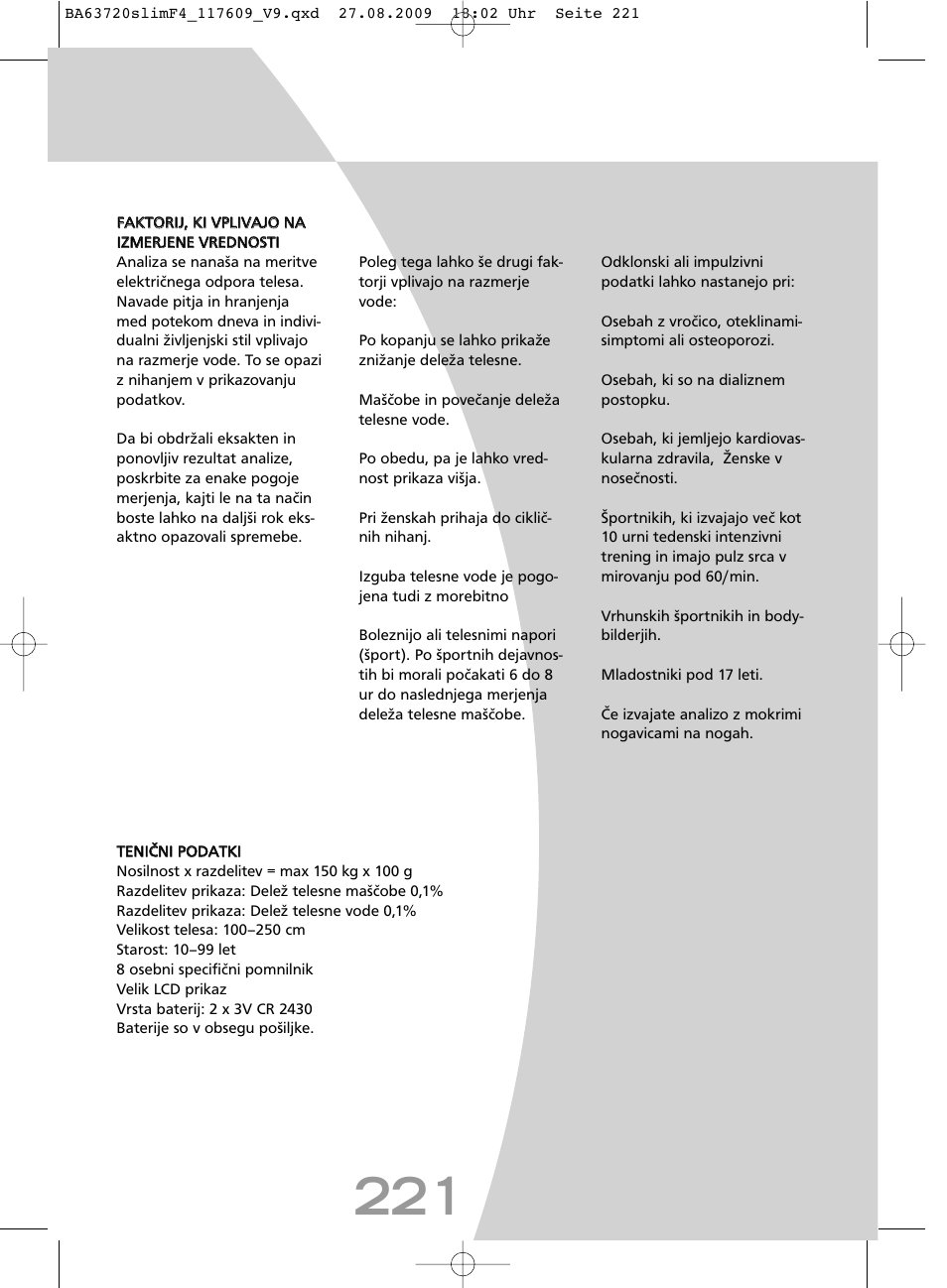 SOEHNLE Body Balance Slim F4 User Manual | Page 221 / 240