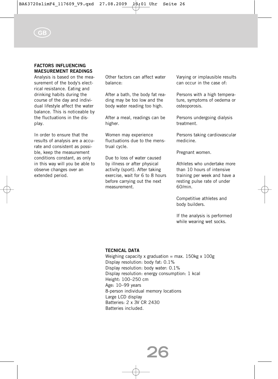 SOEHNLE Body Balance Slim F4 User Manual | Page 26 / 240