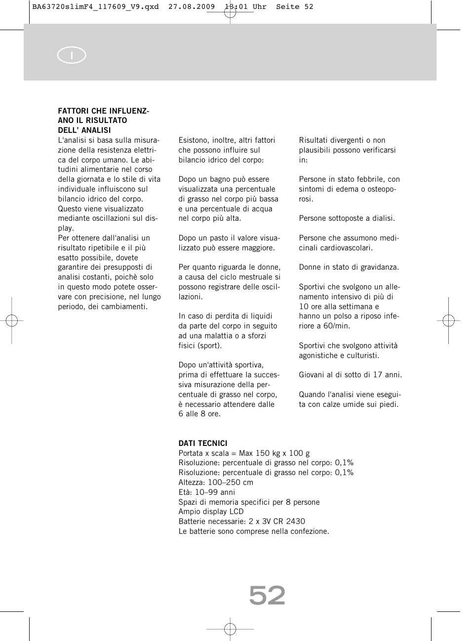 SOEHNLE Body Balance Slim F4 User Manual | Page 52 / 240