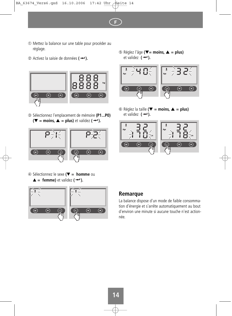 Remarque | SOEHNLE Volga User Manual | Page 14 / 96