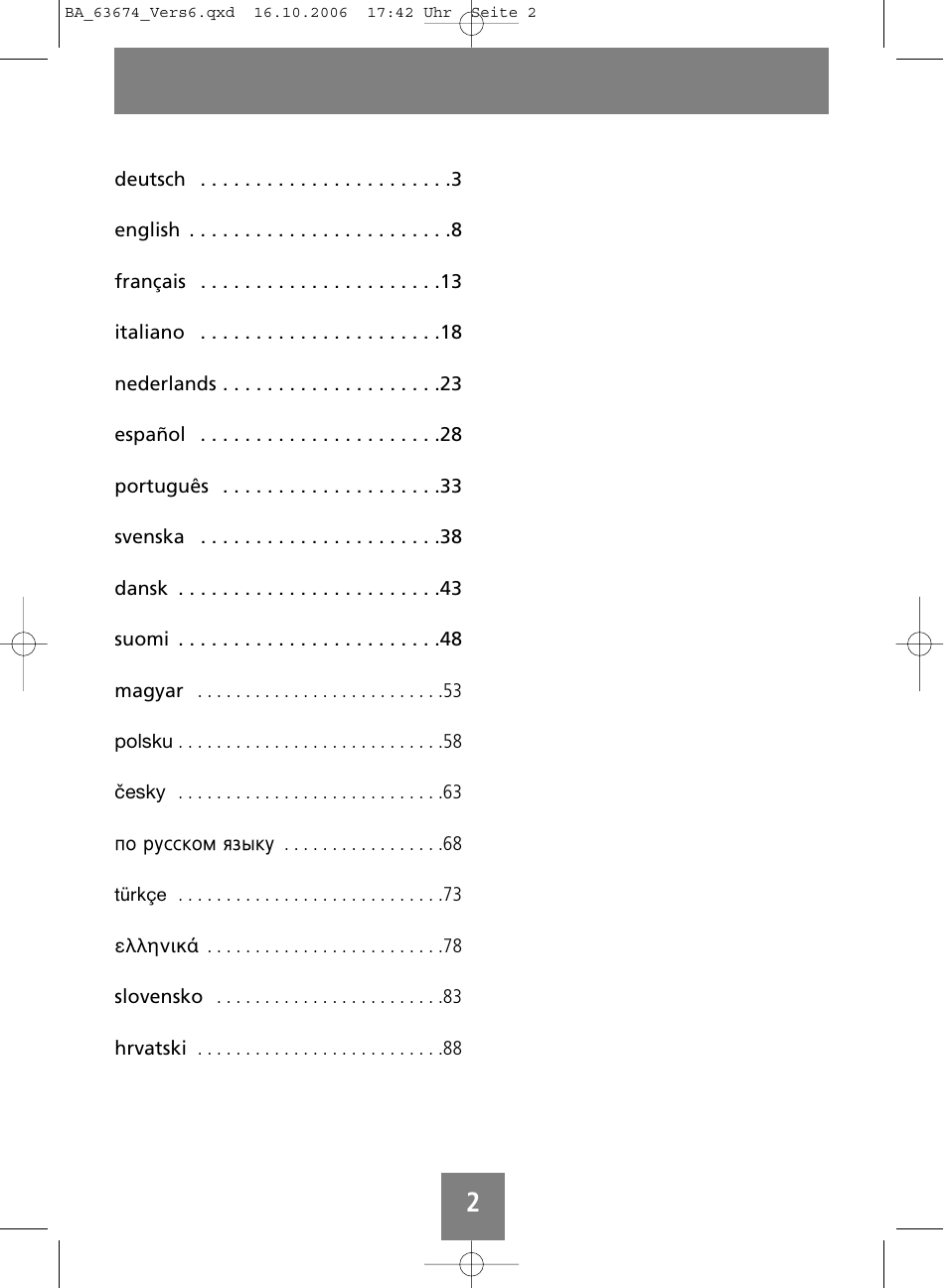 SOEHNLE Volga User Manual | Page 2 / 96