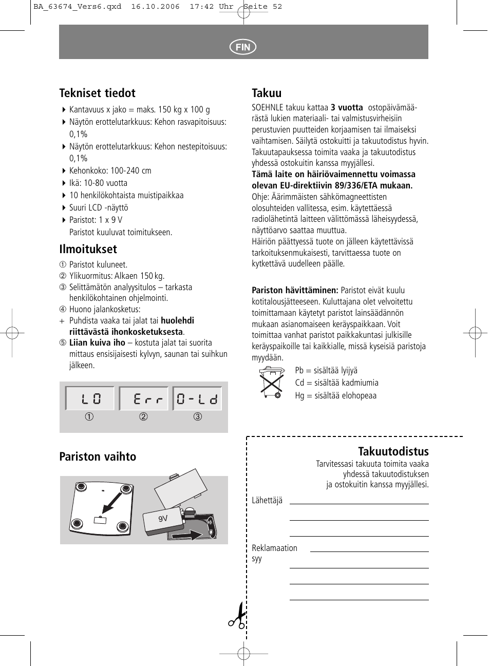 SOEHNLE Volga User Manual | Page 52 / 96