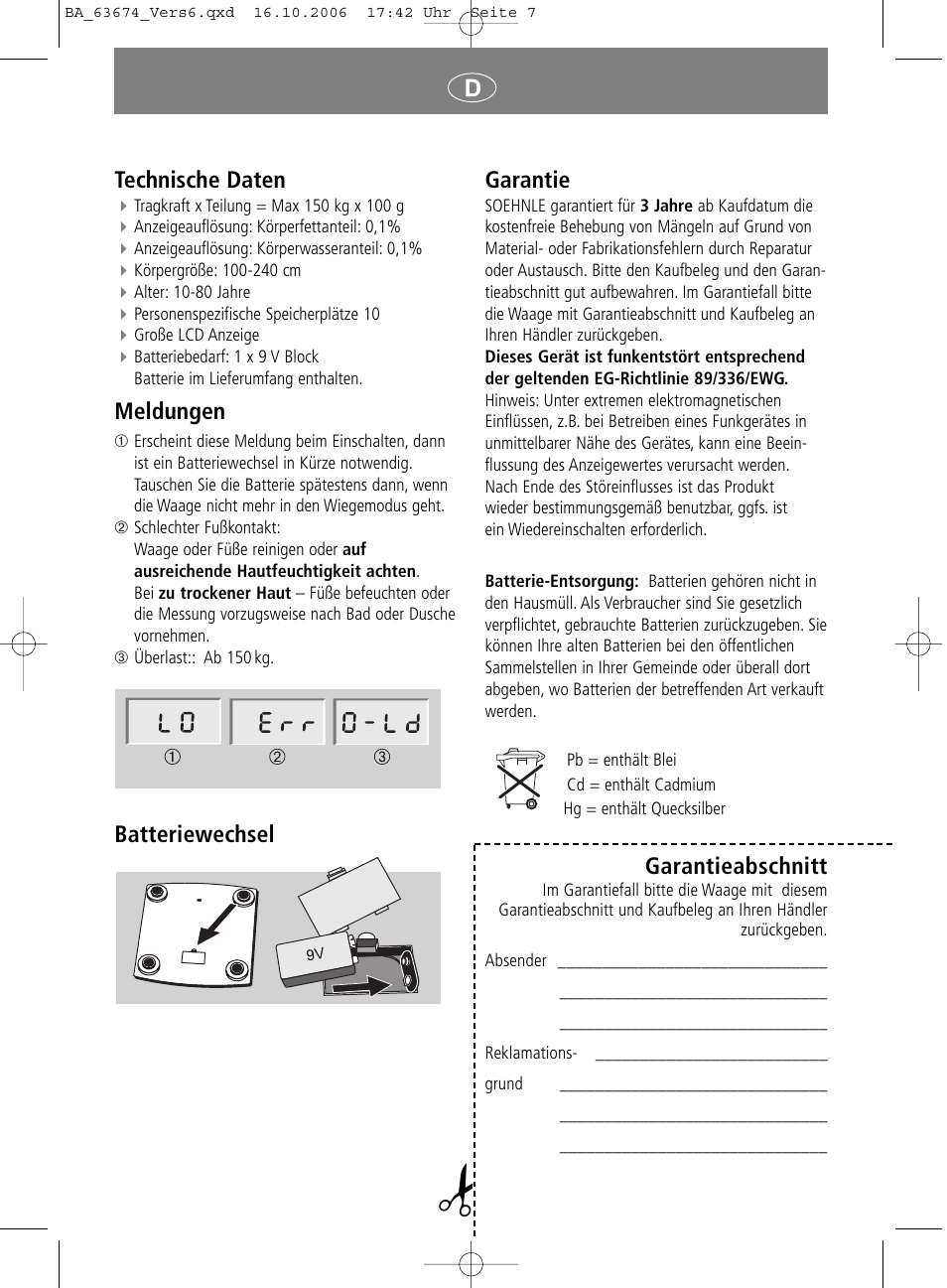 SOEHNLE Volga User Manual | Page 7 / 96