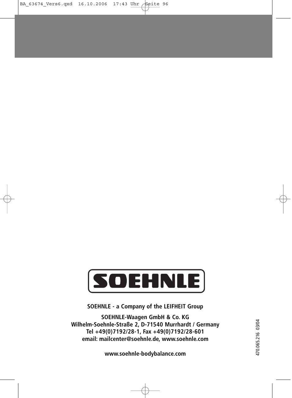 SOEHNLE Volga User Manual | Page 96 / 96