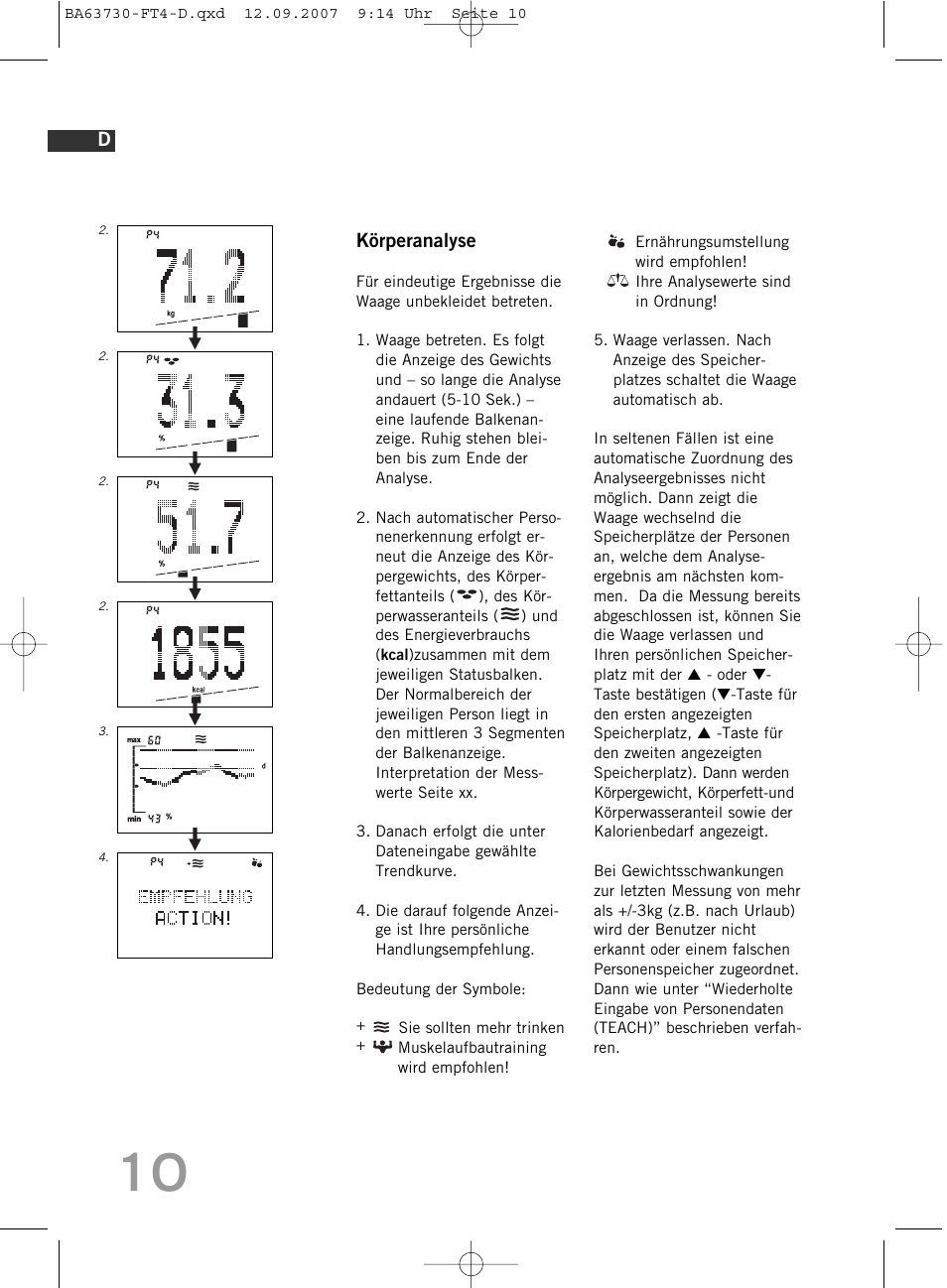 Körperanalyse | SOEHNLE Body Balance Slim FT4 User Manual | Page 10 / 400