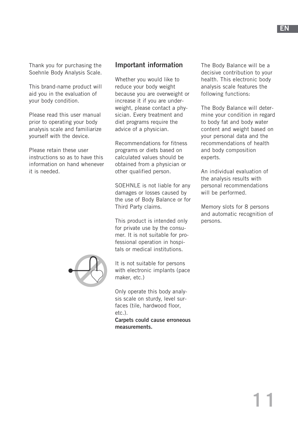 SOEHNLE Body Balance Shape F3 User Manual | Page 11 / 148