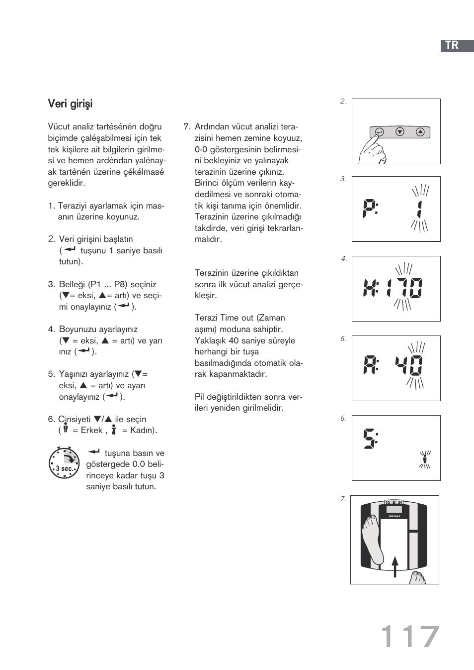 Veri giriμi | SOEHNLE Body Balance Shape F3 User Manual | Page 117 / 148