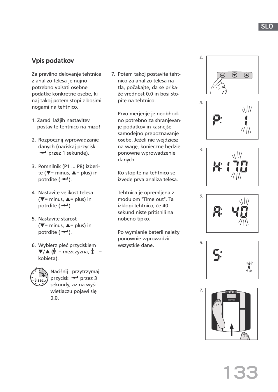 Vpis podatkov | SOEHNLE Body Balance Shape F3 User Manual | Page 133 / 148