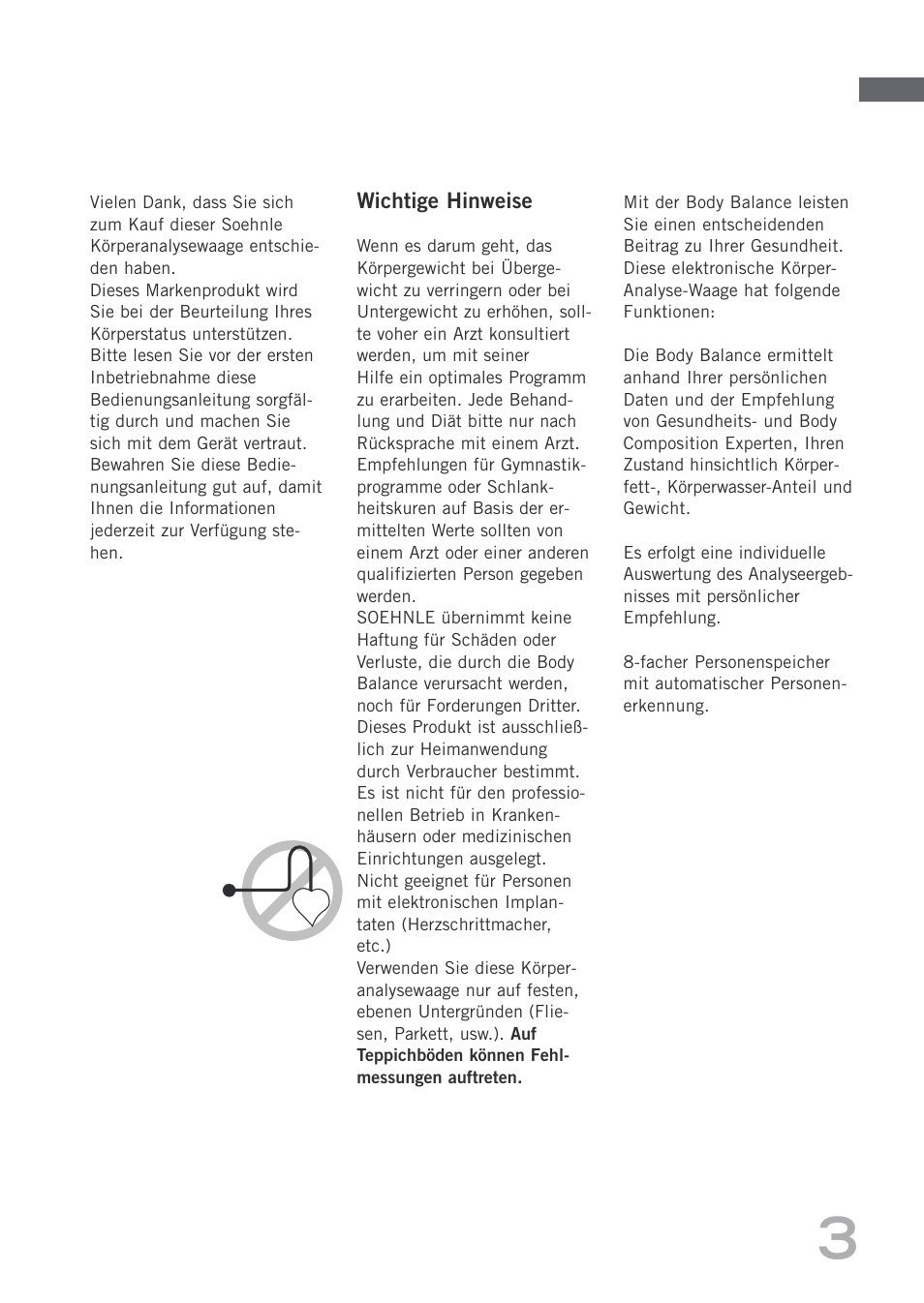 SOEHNLE Body Balance Shape F3 User Manual | Page 3 / 148