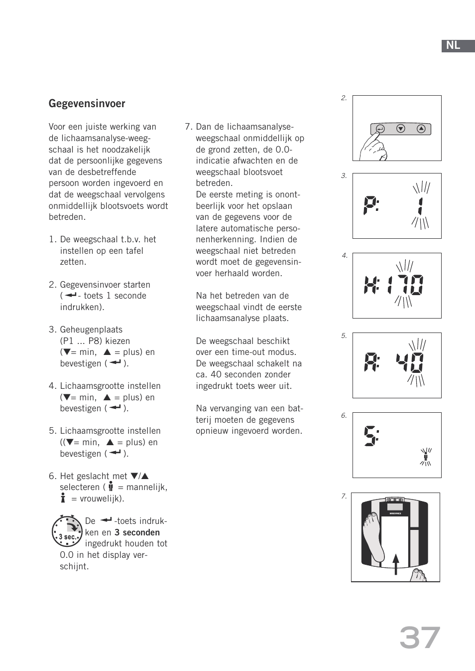 Gegevensinvoer | SOEHNLE Body Balance Shape F3 User Manual | Page 37 / 148