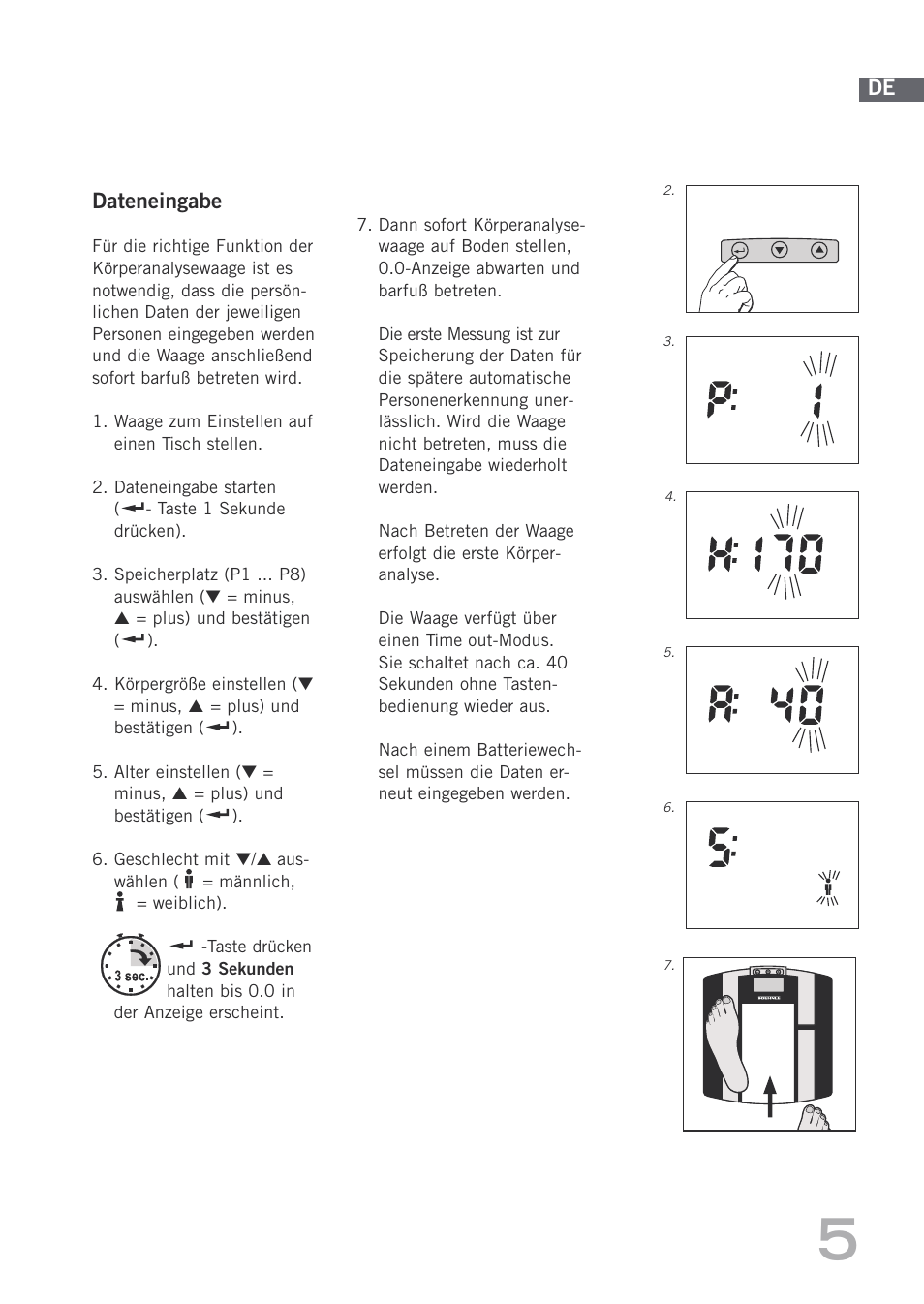 Dateneingabe | SOEHNLE Body Balance Shape F3 User Manual | Page 5 / 148