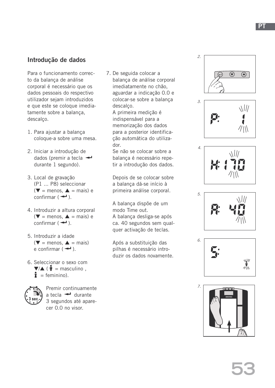 Introdução de dados | SOEHNLE Body Balance Shape F3 User Manual | Page 53 / 148