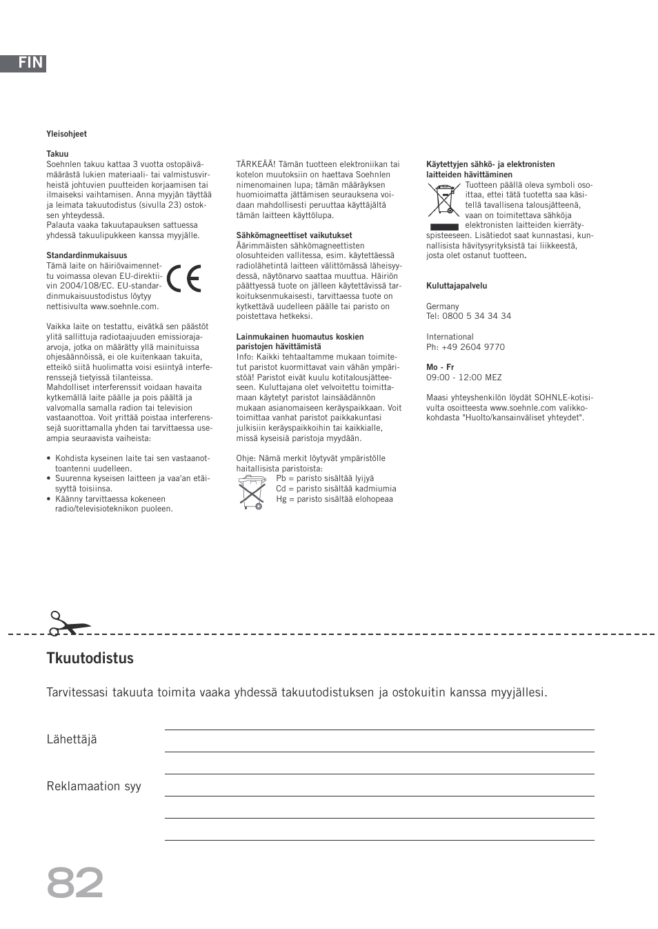 Tkuutodistus | SOEHNLE Body Balance Shape F3 User Manual | Page 82 / 148
