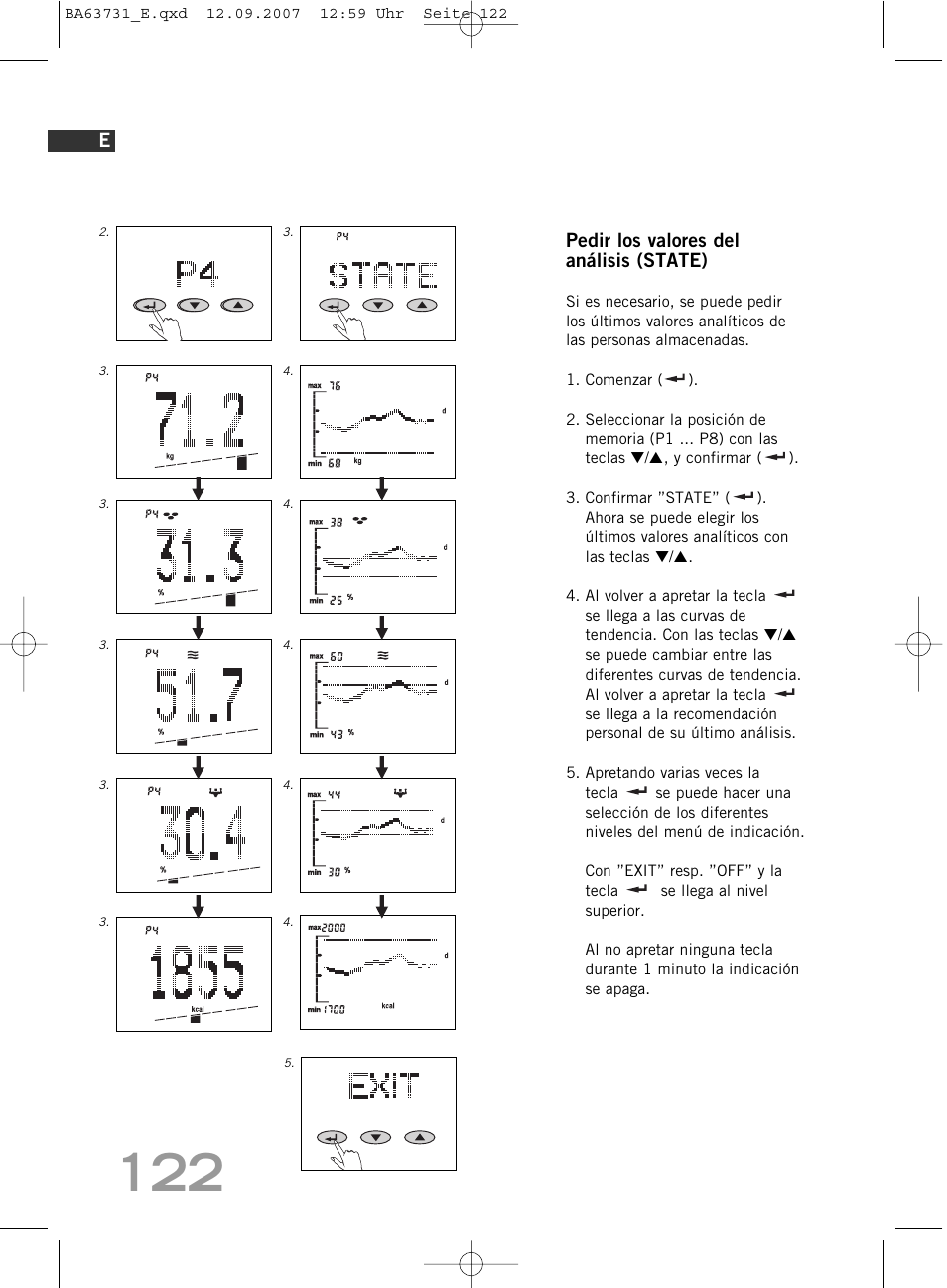 Pedir los valores del análisis (state) | SOEHNLE Body Balance Slim FT5 User Manual | Page 122 / 400